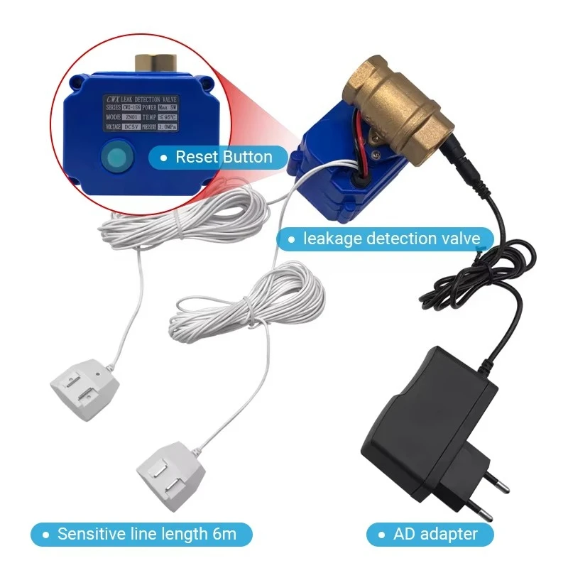 Water Leakage Alarm System Water Leakage Sensor with Brass Valve 1/2