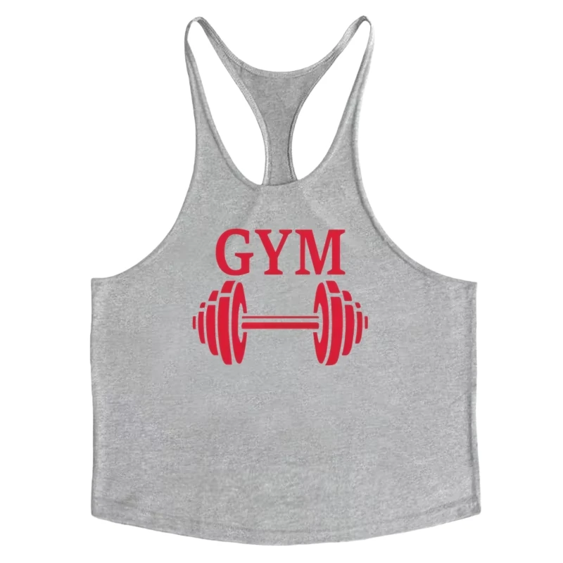 Camiseta con tirantes para Fitness para hombre, chaleco de gimnasio de algodón de secado rápido con espalda Y, camiseta sin mangas de alta elasticidad, ropa de culturismo transpirable