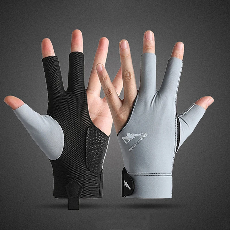 1PC Anti-sweat Billiards Gloves Non-slip Wear-resistant Open 3 Fingers Gloves Light Professional Single Piece Billiards Gloves