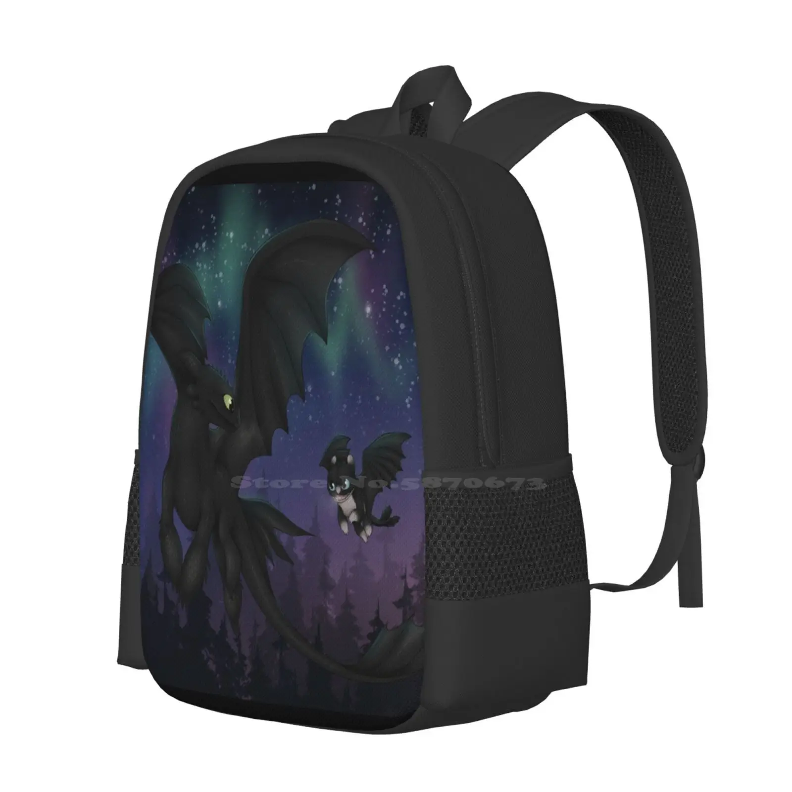 Night Flight Hot Sale Schoolbag Backpack Fashion Bags Stars Night Sky Polar Lights