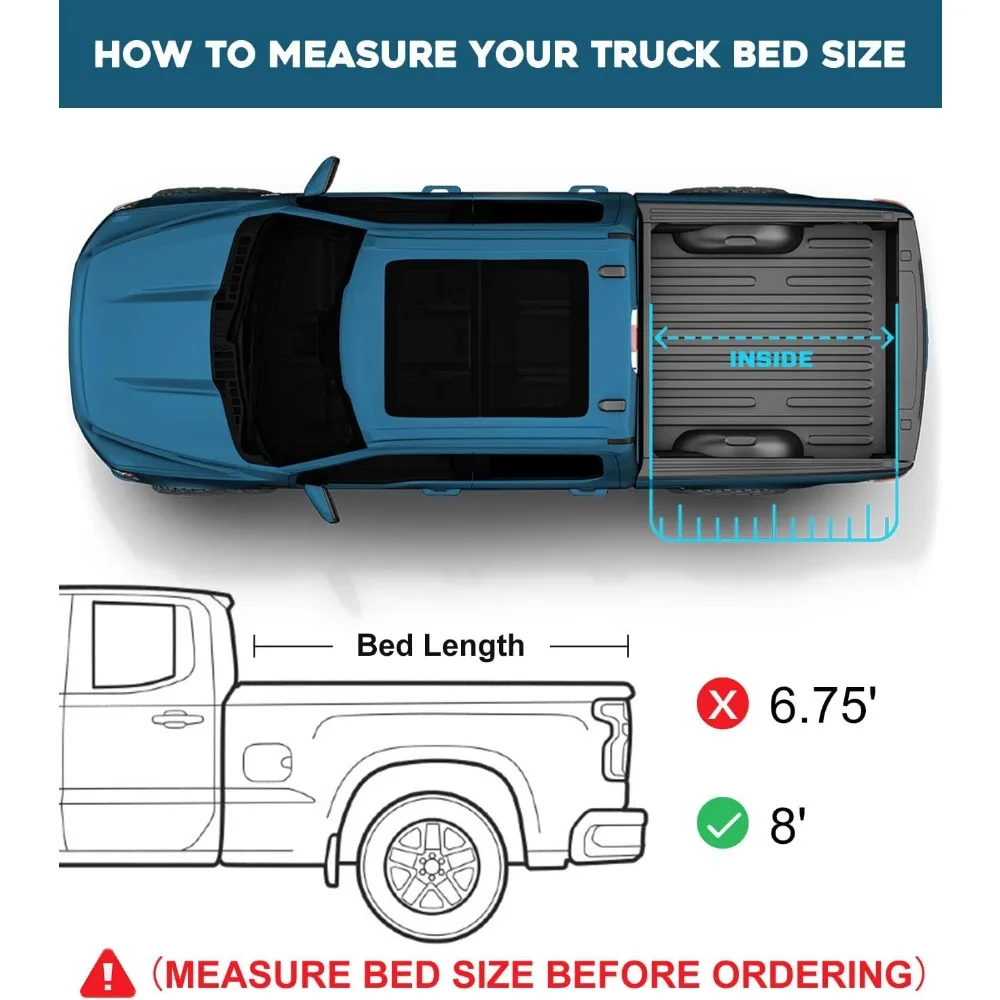 غطاء تونيو ناعم قابل للطي لسرير الشاحنة يناسب 1999-2016 F250 F350 F450 سرير فائق التحمل مقاس 8 بوصات (97 بوصة) |   PR3 |