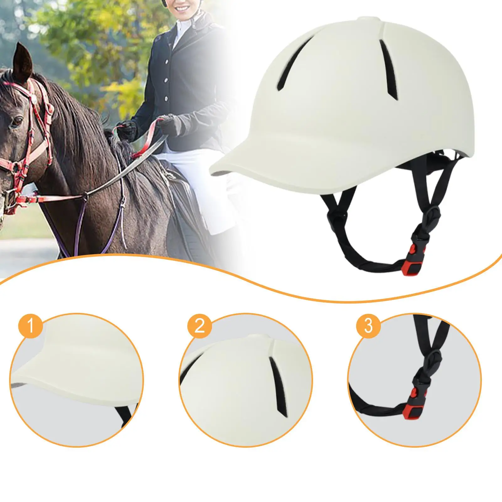 Jockey Helmet Ventilation Hat Helmet Adjustable Horse Riding Safety Gear Cap for Skateboarding and Roller Skating Activities