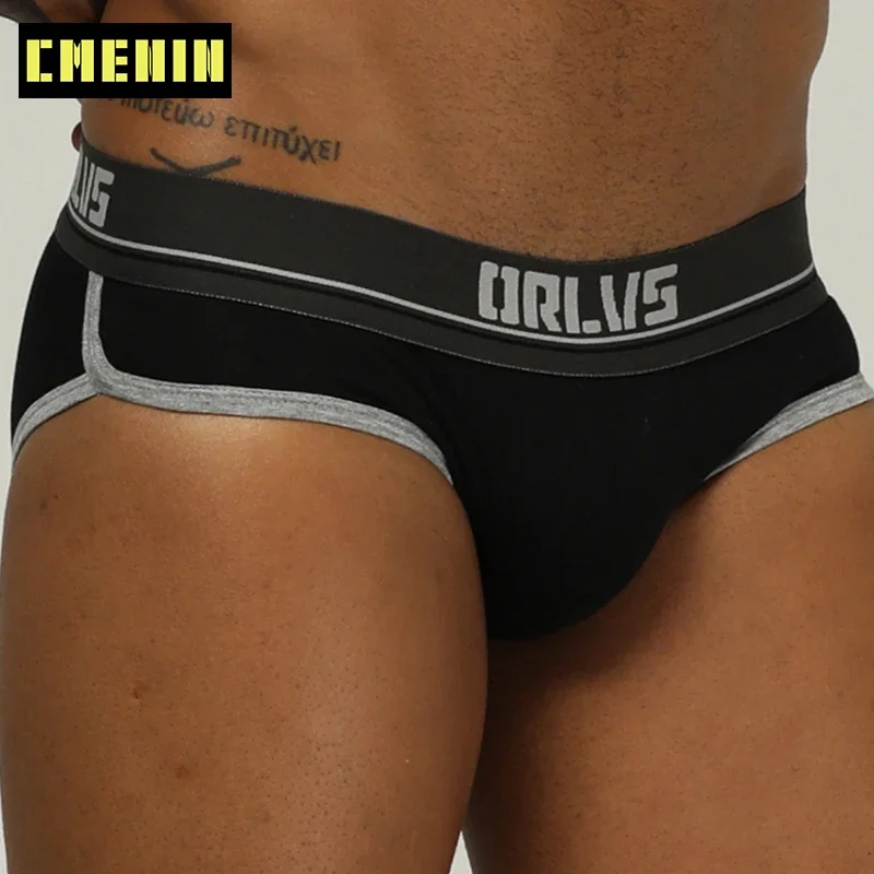 Men Underwear Sexy Gay Male Panties Cotton Briefs Underpants Jockstrap G-Strings Breathable Hombre Cuecas Brief OR199