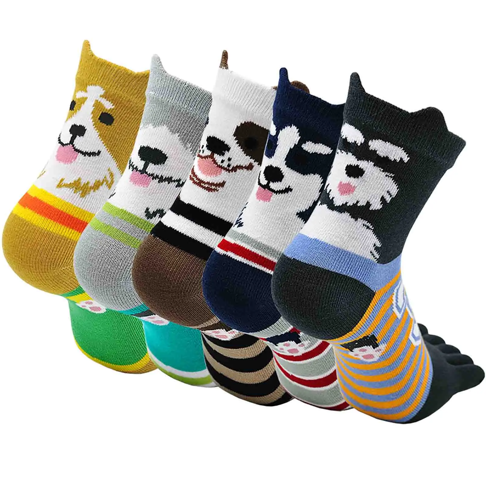 5 Pairs Women Five finger Socks Cotton Breathable Elastic Ankle Short Socks Casual High Quality Girls Soft Funny Toe Socks