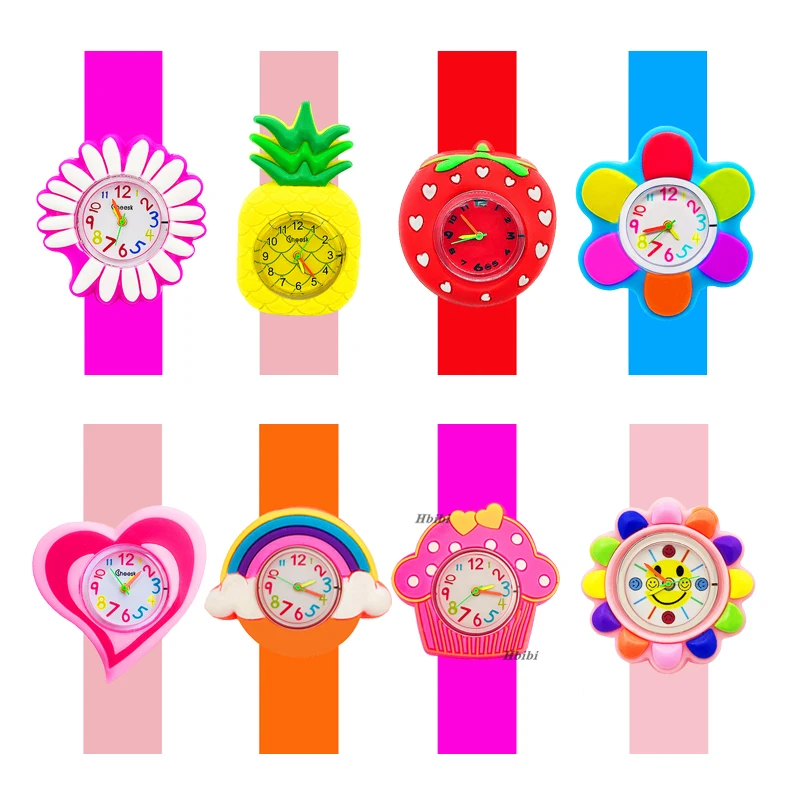 2024 New Cartoon Boys Girls Children Watches Baby Learn Time Toy Slap Bracelet Kids Watches Christmas Gift for Kid Aged 2-14