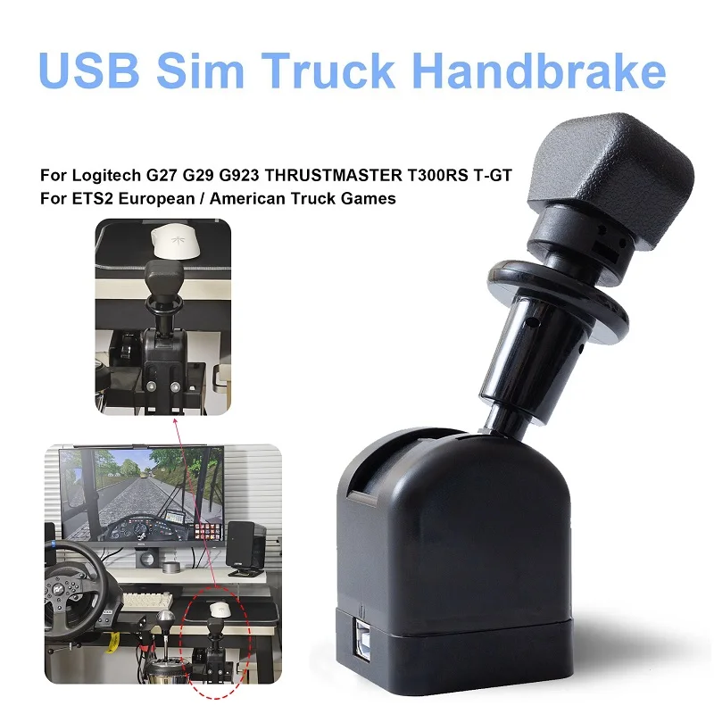 PC USB Handbrake for ETS2/ATS Truck Sim, Parking Brake Accessory for G29/G923/T300RS Racing Games