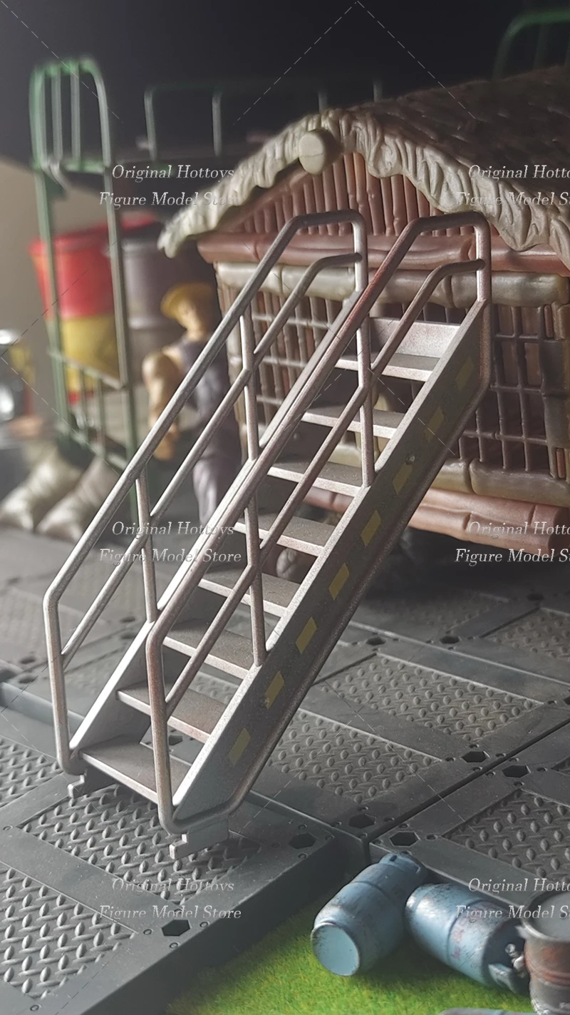 Miniaturowa plastikowa drabinka w skali 1/18, akcesorium do scenek wojskowych, około 14 cm, pasuje do figurek akcji o wysokości 3,75 cala, model lalki.