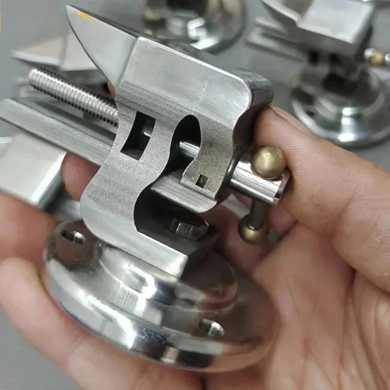 Mini DIY Handmade Watch Repair Tool 304 Stainless Steel Bench Pliers With anvil 1 Inch Adjustable Desktop Clamp with Swivel Base