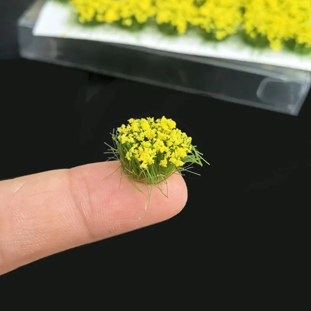 Edificio fai-da-te Grappolo di fiori in miniatura Materiali per piante in ABS Treno ferroviario Trappole di fiori statici Simulazione di altezza 8 mm