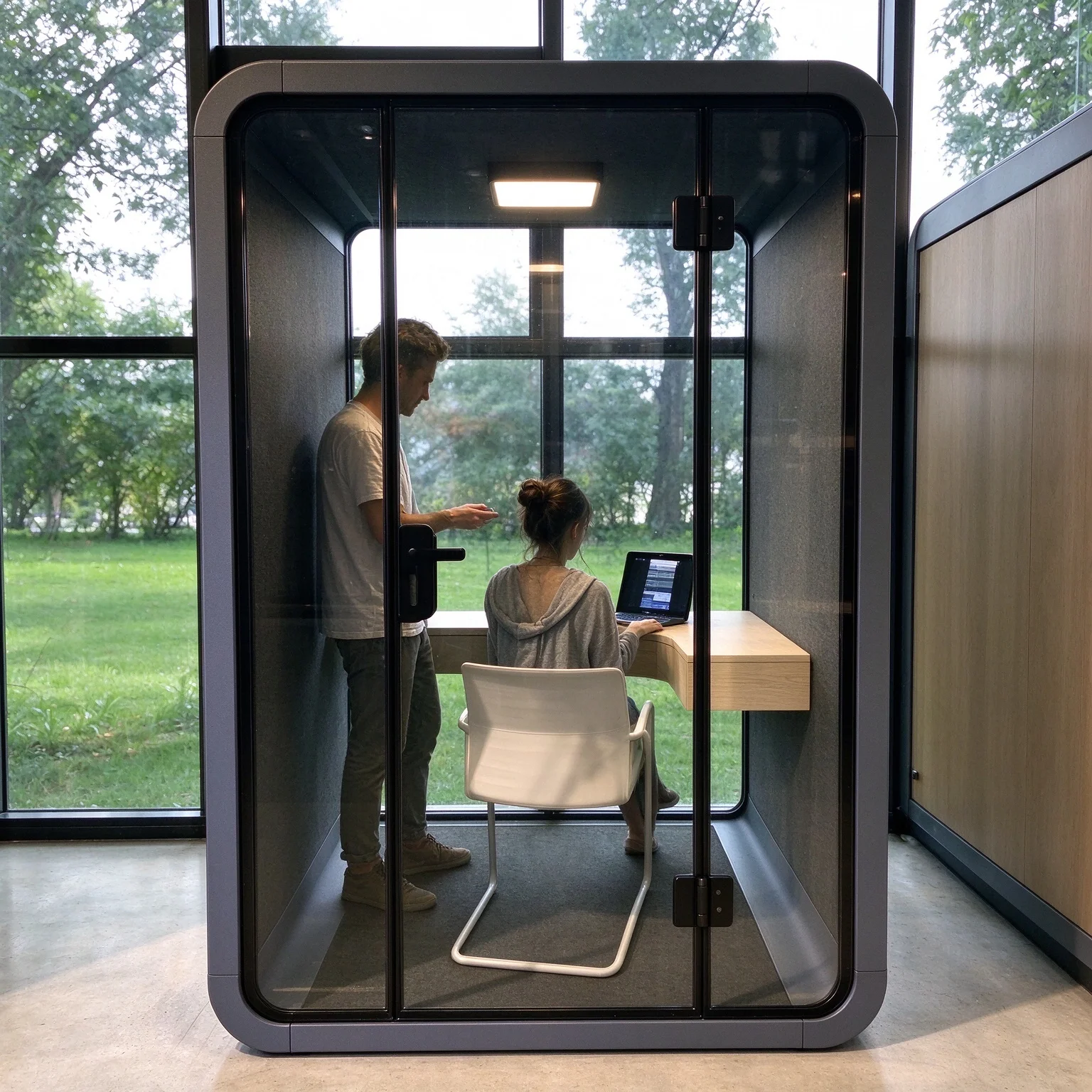Silent Cabin Acoustic Booth Double Glazed Glass Modular Structure for Focus Work Phone Call Home Office Pod