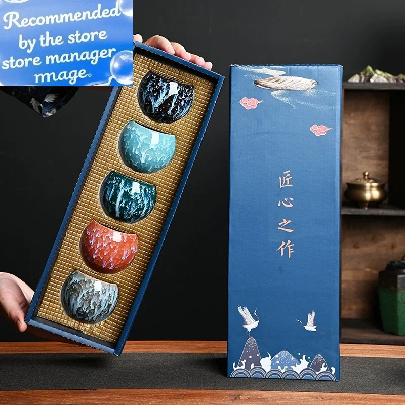 

Красивые необычные китайские товары, чайные аксессуары, набор керамических чашек Teedose, чайная посуда для 5 человек, подарки для чайной самовар, церемонии