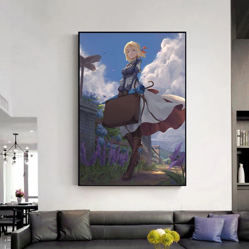 Violet Evergarden Poster Abstract Canvas Painting Poster and Print Wall Art Picture for Living Room Home Decor Cuadros