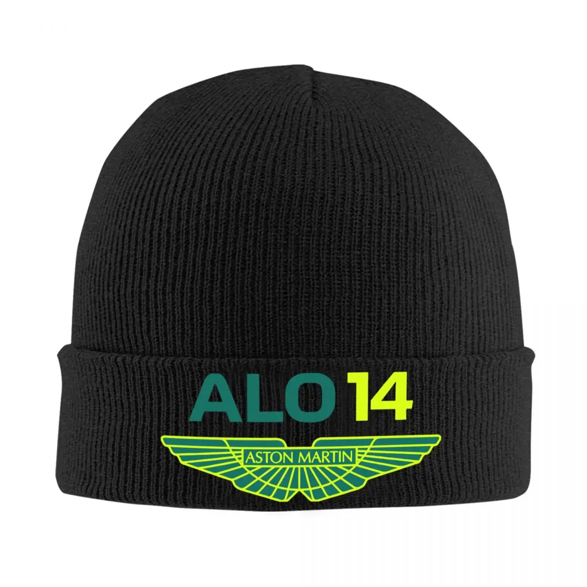 Fernando Alonso 14 Aston Martin Knitted Hat Beanie Autumn Winter Hats Warm Color Racing Cap Men Women