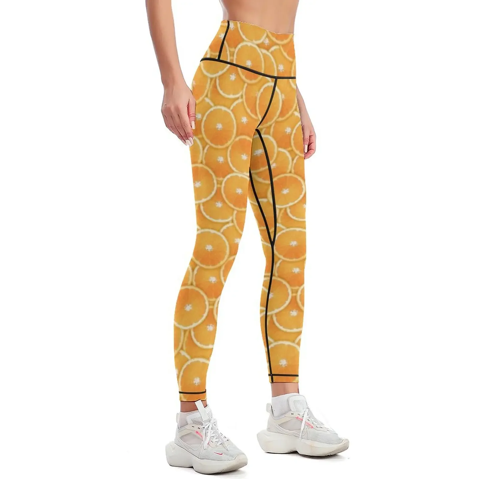 Orange Slice Digital Montage Leggings Training pants legging push up Leginsy push up sports for gym Womens Leggings