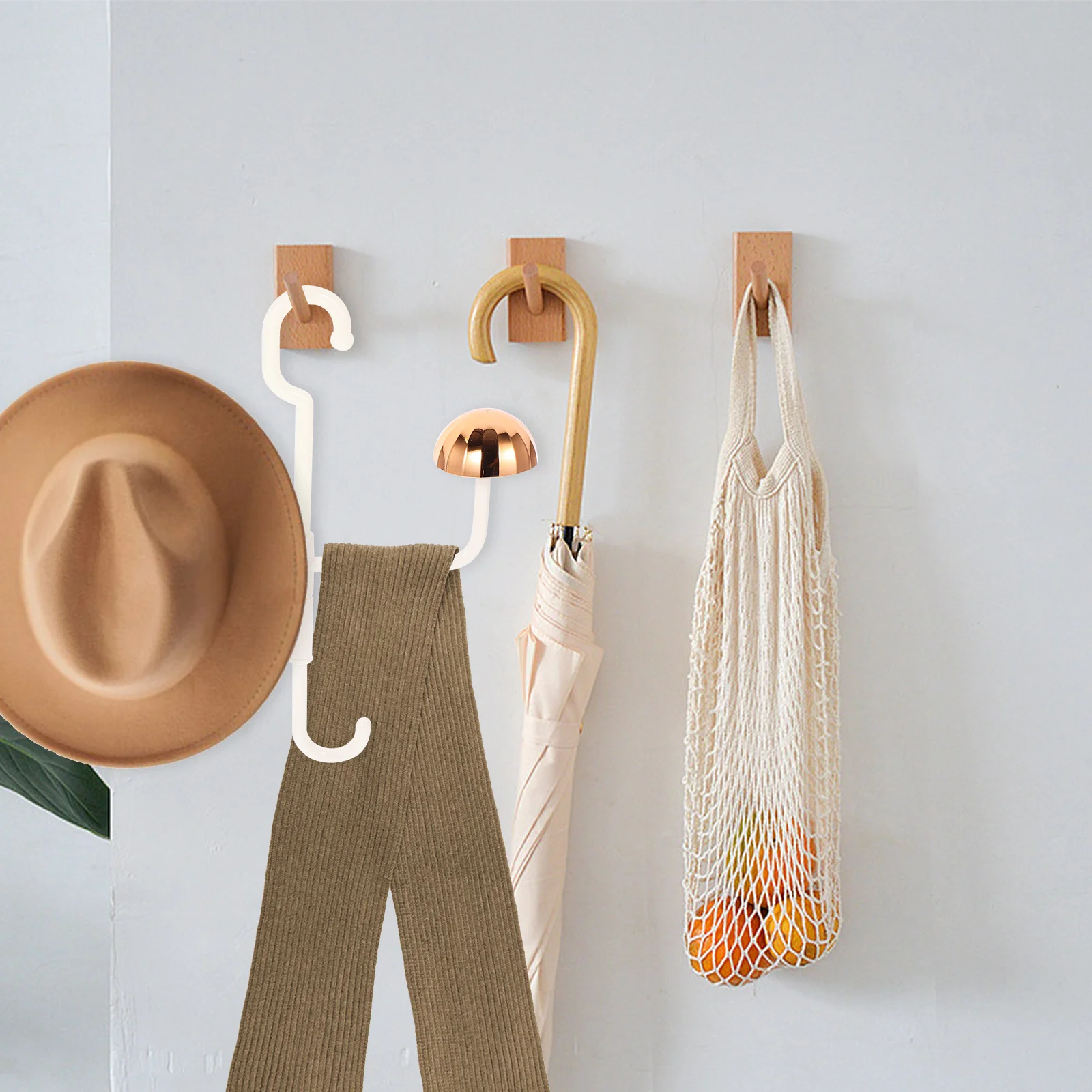 

2Pcs Mushroom Rotatable Clothes Hat Rack Hanging Holder Plastic Closet Organizer Closet Bag Hanger Clothes Hook