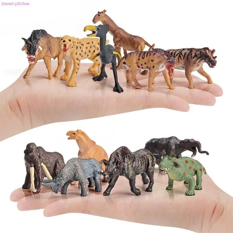 D0JC 12Pcs Realistic Model Prehistoric Animal Figurine Boutique Store Supplies Miniature Statue Kelenken Classroom Reward