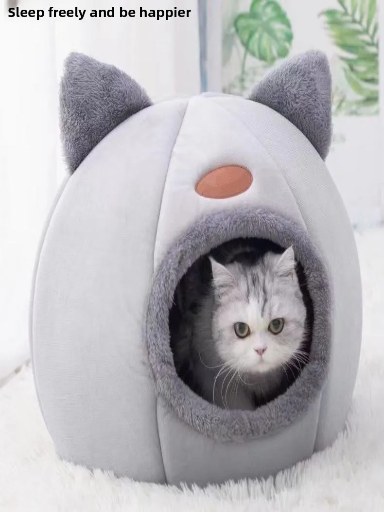 

Уютная и теплая лежанка для собак: Зимняя домашняя кровать-гнездо с защитными стенками для всех сезонов, универсальный коврик для собак мелких пород.