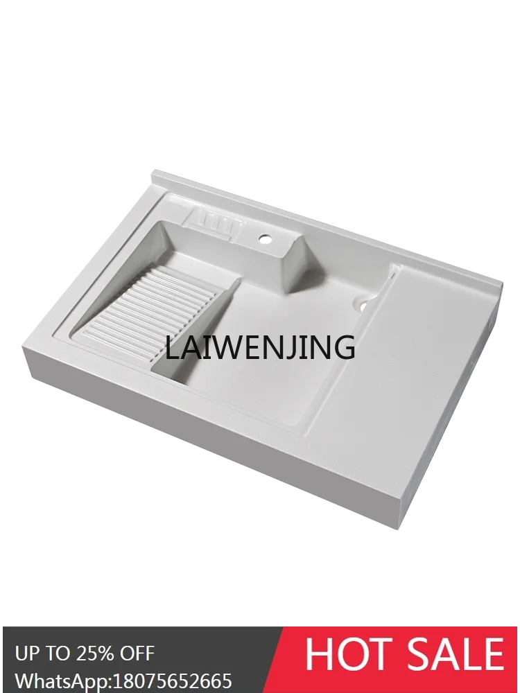 custom small apartment balcony laundry cabinet countertop machine upper basin laundry sink washboard integrated