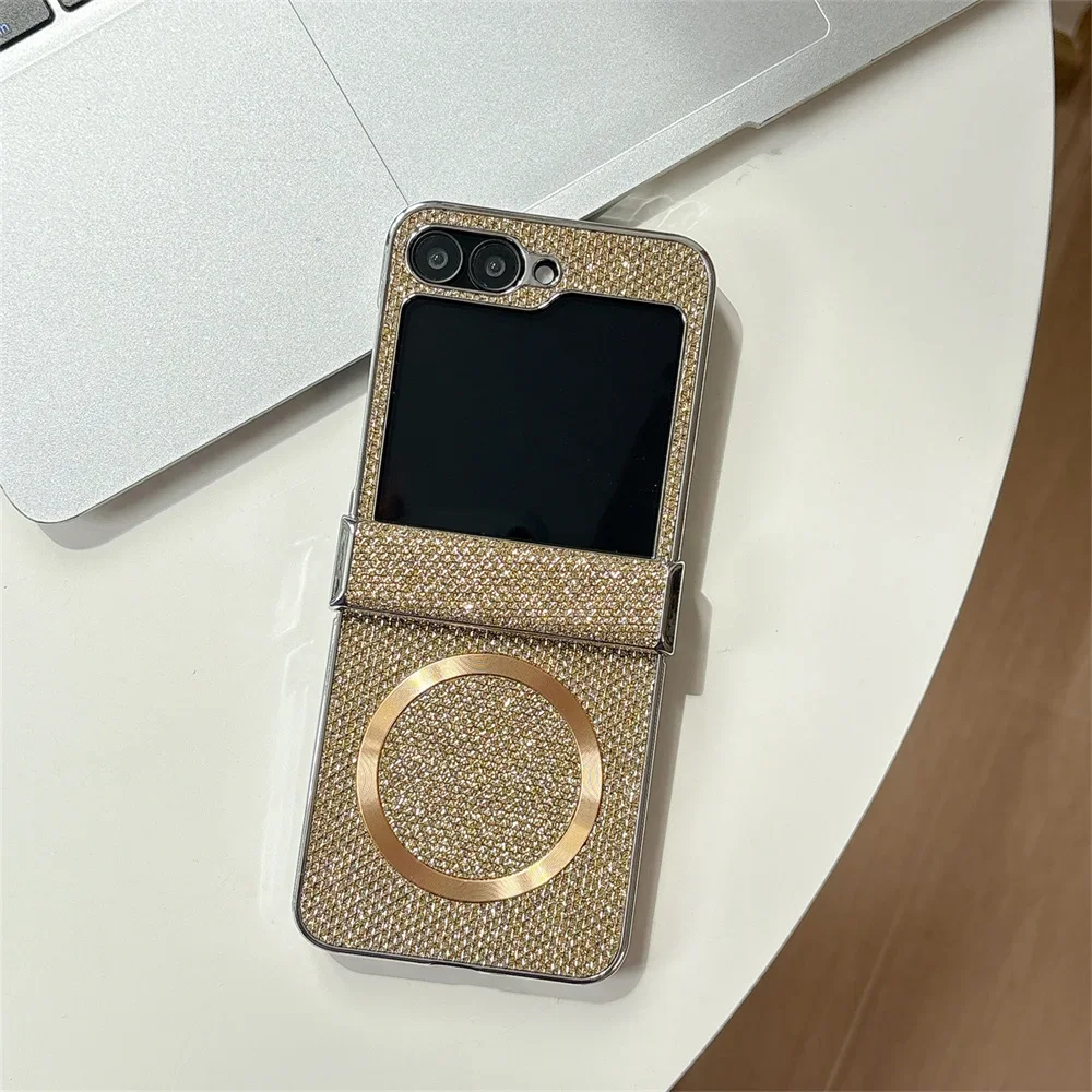 حافظة هاتف جلدية مغناطيسية فضفاضة لهاتف سامسونج Z Flip 6 5 4 3 Galaxy Flip6 Flip5 Flip4 Flip3 5G غطاء حماية مفصلي