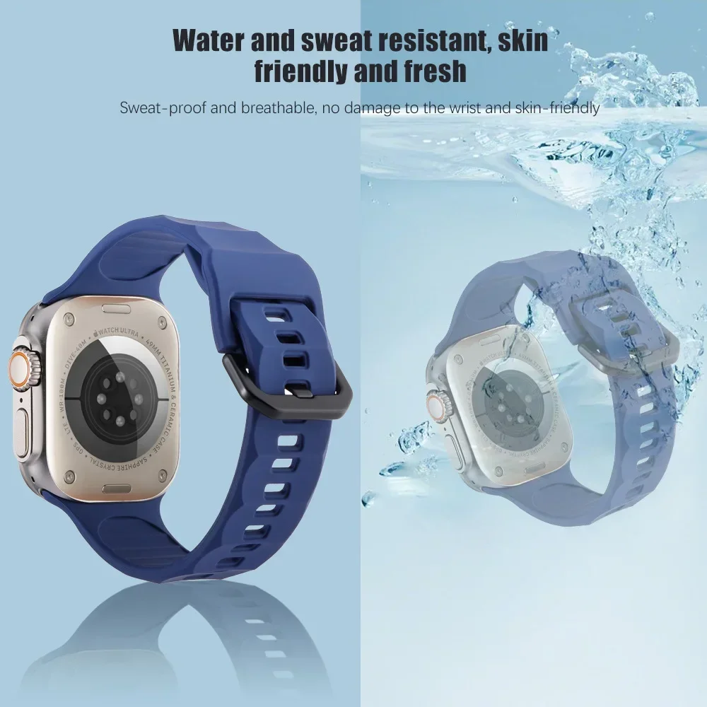Soft Silicone Strap for Apple Watch Band 49mm 45mm 41mm 46mm 42mm Watchband iWatch Series Ultra 3 11 10 9 8 7 6 5 4 SE 44mm 40mm