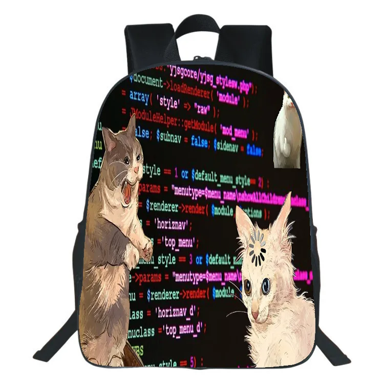 New and Fun Cat Fun Cat Backpack for Primary and Secondary School Students, 40cm Schoolbag, Universal Style, Perfect Gift