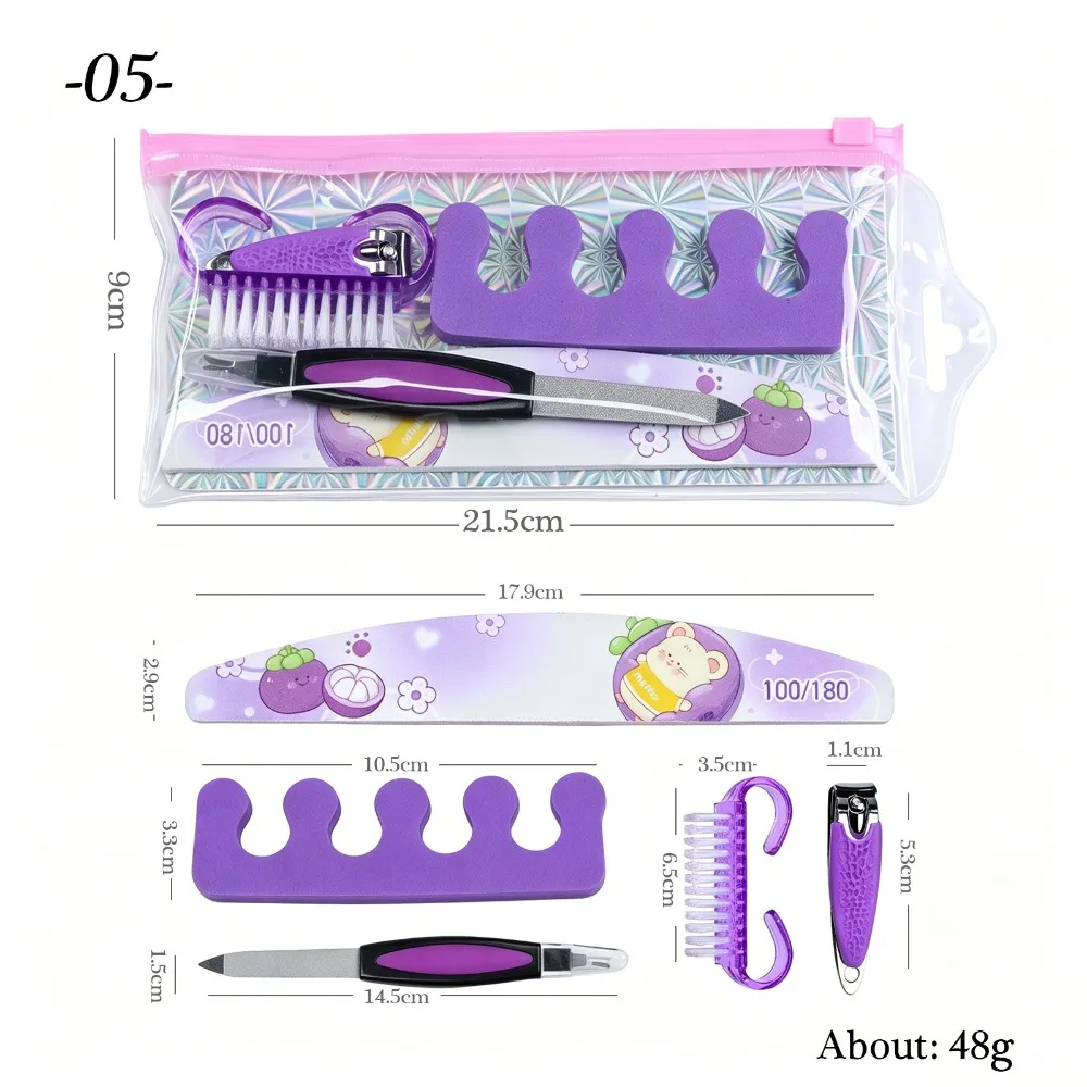 Portable Nail Care Set Compact Bagged Convenient Nail Clippers and Files Stainless Steel Nail Care Tools for Nail Shaping