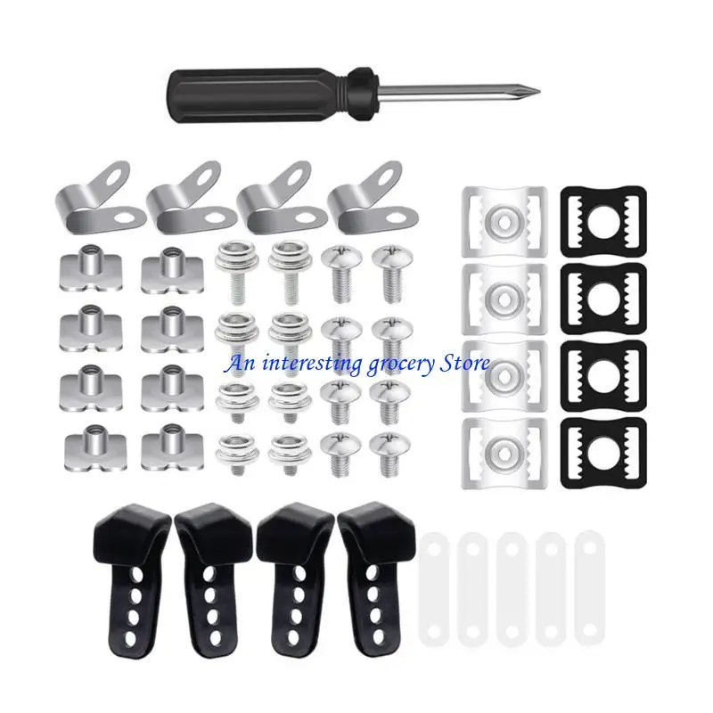 652D 60pcs Football Helmet Repair kits Football Helmet Hardware Visor Clips Screws Nut Rubber Gaskets Hockey Helmet Part