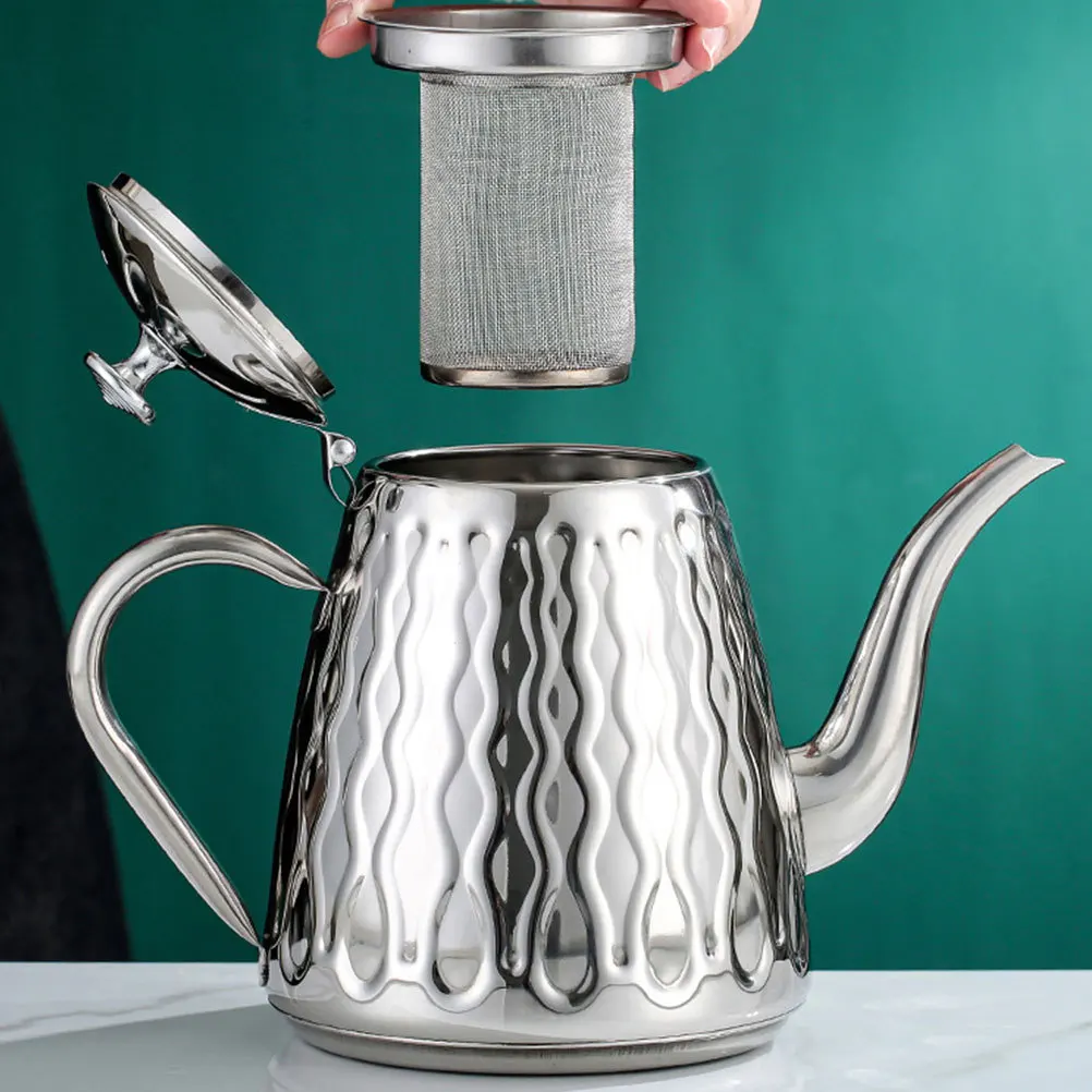 

Thickened Stainless Steel Pineapple Teapot With Strainer Built-In Filter For Home Office Kitchen Modern Tea Kettle