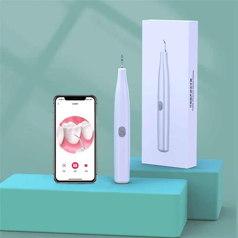 HOT APP Scaler dentale ad ultrasuoni visivo con fotocamera LED Calcolo Rimozione tartaro orale Detergente per macchie dei denti Sbiancamento dei denti