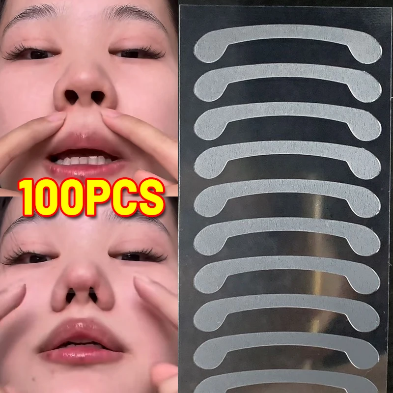 Transparent PE Breath Nasal Strips Invisible Shrinking Nose Wing Patch for Cosplay Makeup Slimming Nose Shrink Shaper Lifting