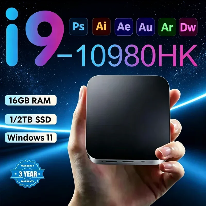 2026 Intel Core I9-10980HK Windows 11 Pro Intel N150 Minipc 16GB RAM 1TB 2TB SSD Gaming I9 Computer WiFi6 Mini Desktop PC USB3.0