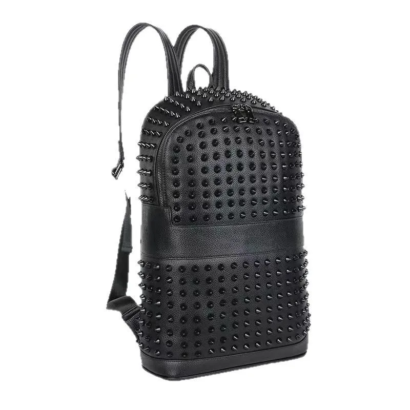 European And American Fashion Personalized Rivet Decoration Backpack 2026 New Large Capacity Punk Motorcycle Style Women's Bag