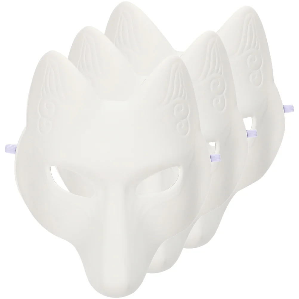 

Fox Mask 3 Pcs DIY Blank Unpainted Masquerade Masks Halloween Costume Cosplay For Adults Child Party Accessories Hand Painted