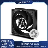 ARCTIC P8 PWM PST Black 80 mm Case Fan,PWM Sharing Technology (PST),Pressure-Optimised,Quiet Motor,Fan Speed: 200-3000 RPM