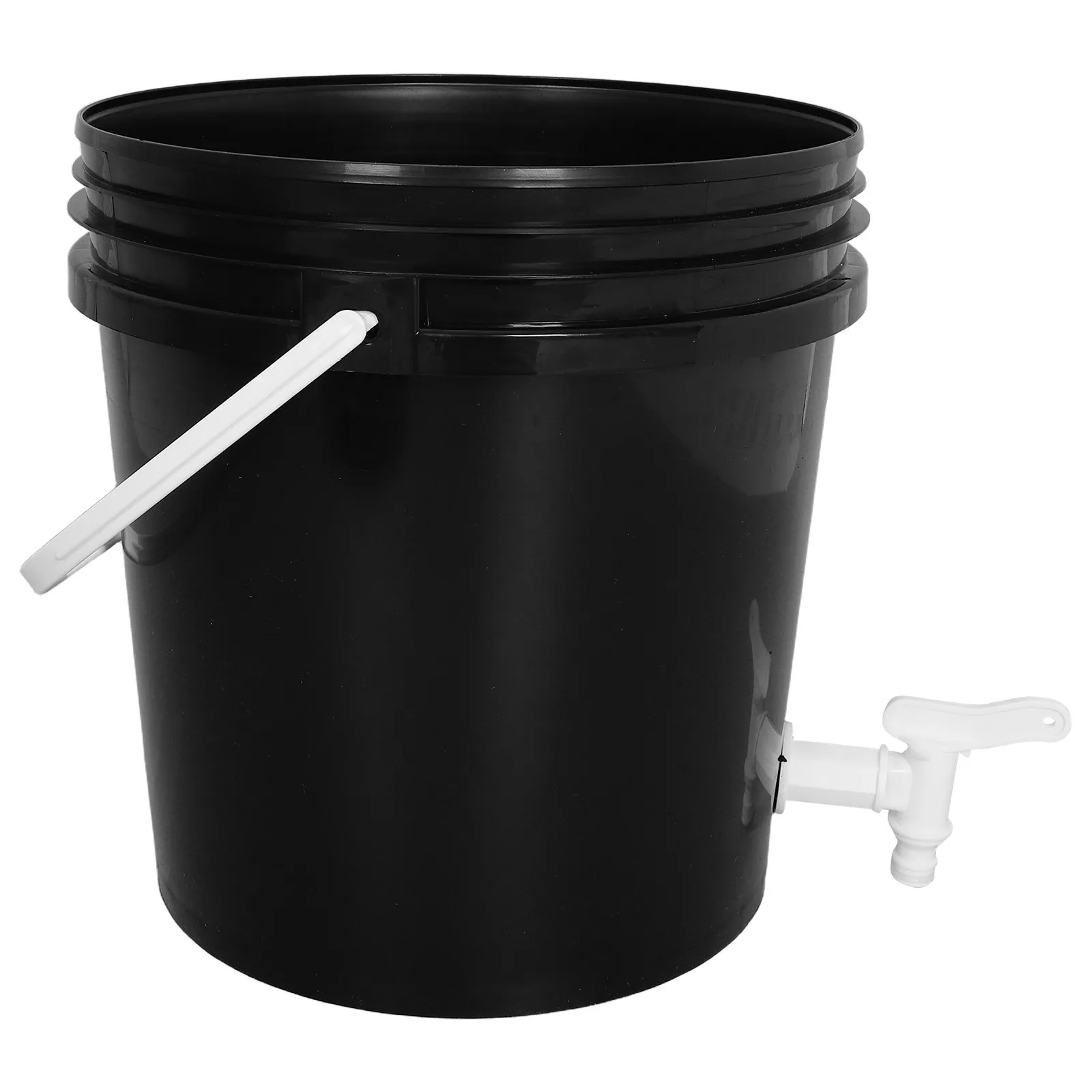 Black 2.64 Gallon Thick Wall Plastic Drum Tap with Snap Lock Spigot Lid Leakproof Portable Water Bucket for Travel Farm Animal