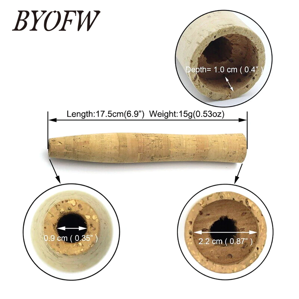 BYOFW 1 PC High Quality Pure Cork Fishing Rod Handle Pole Grip Split For DIY Building Part Replacement Outdoor Portable Tackle