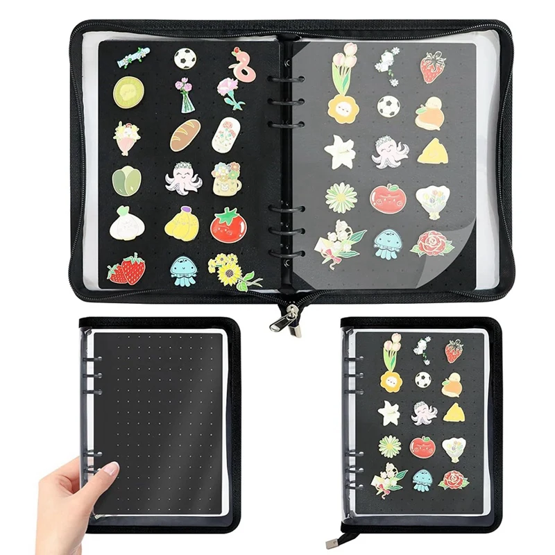 Enamel Pin Display Book with 8 Pages Transaction Storage Collection Trading Pins Board Organizer Binder Retail