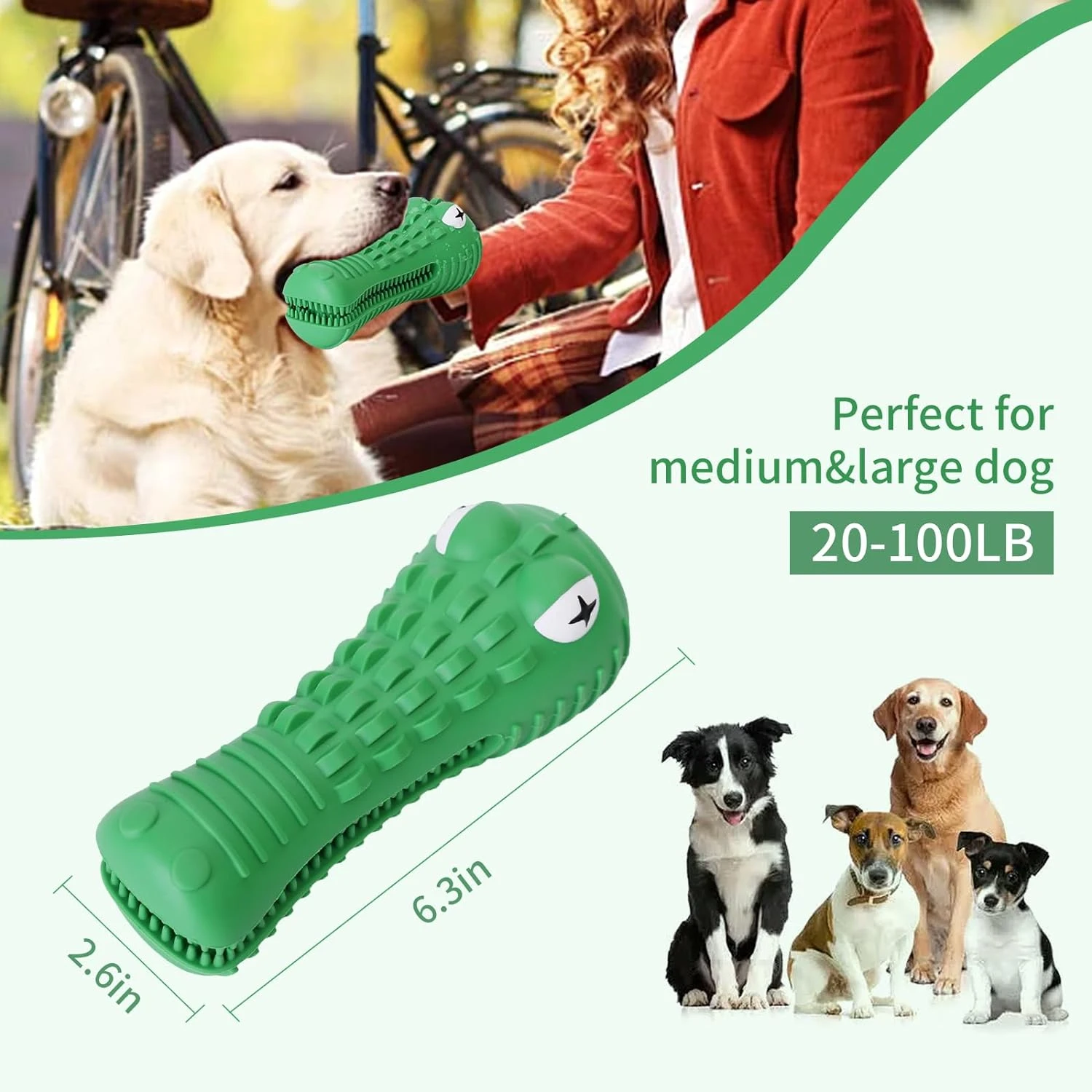 Anxiety-Relieving, Interactive, and Indestructible Dog Toys - 100% Natural Milk-Flavored Rubber Toothbrush Stick for Teeth Clean