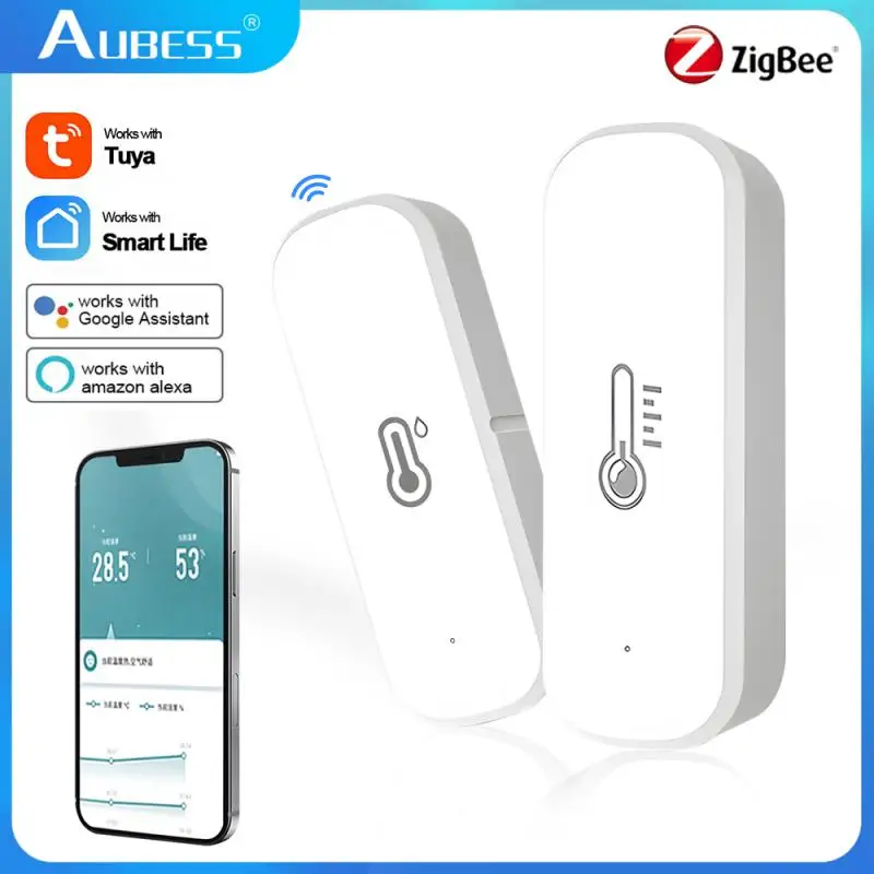 

Zigbee Tuya WIFI Temperature And Humidity Sensor T&H Smart Home Appliance Smart Life APP Control Work With Alexa And Google Home