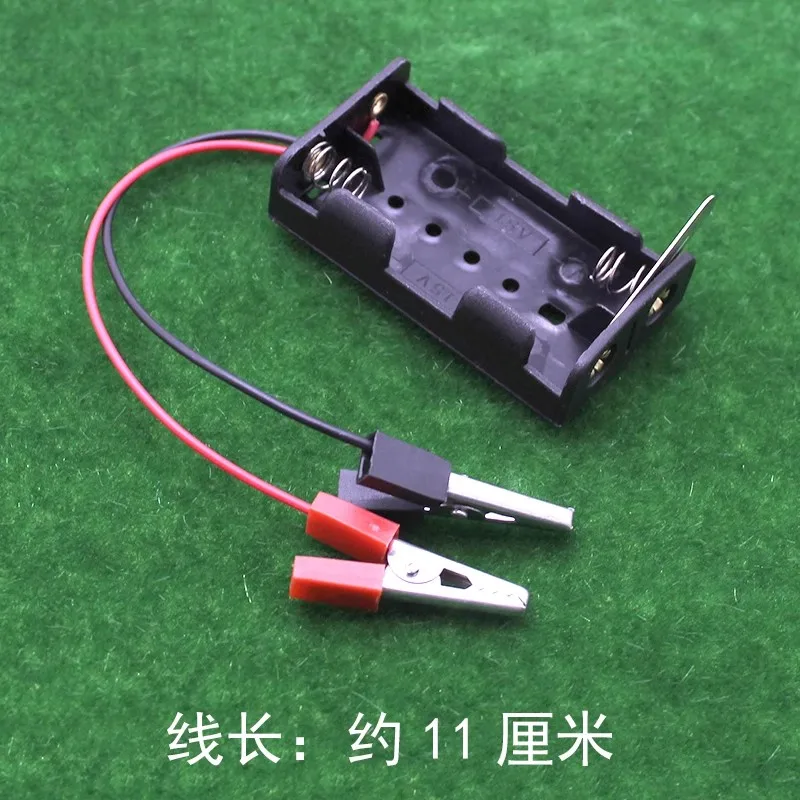 

8pcs Crocodile clip on battery box with switch and wire in series, 2 AA power boxes, 3V DC DIY toy circuit accessories