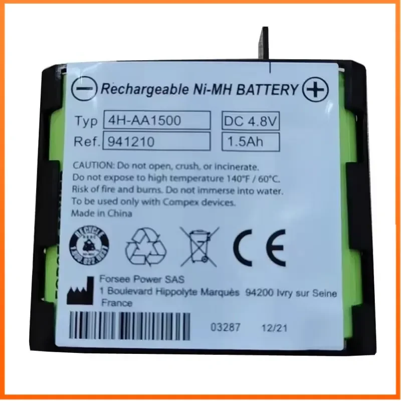 1500mAh 4H-AA1500 Medical Battery for Compex Wired Version FIT1.0 FIT3.0 SP2.0 SP4.0 Rechargeable Battery