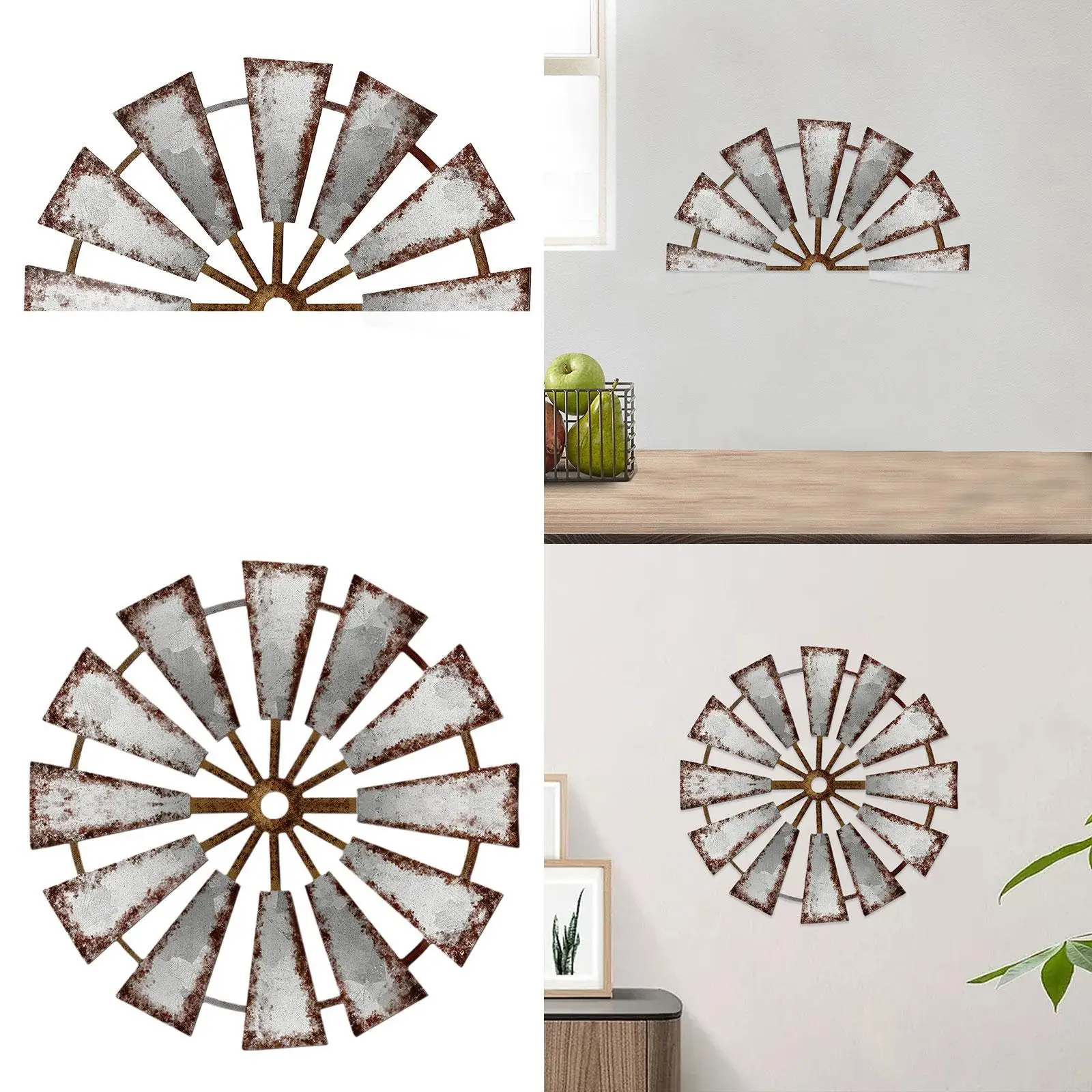 

Wood Windmill Wall Decor Wall Hanging Sturdy Sign Farmhouse Rustic Antique Sculpture for Hallway Bedroom Patio Countryside