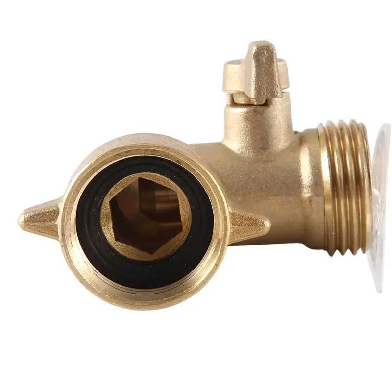 EYFL-2Pcs 3/4In Hose Adapter Faucet Connector With Shut Off Valve With 2 O-Rings Solid Brass