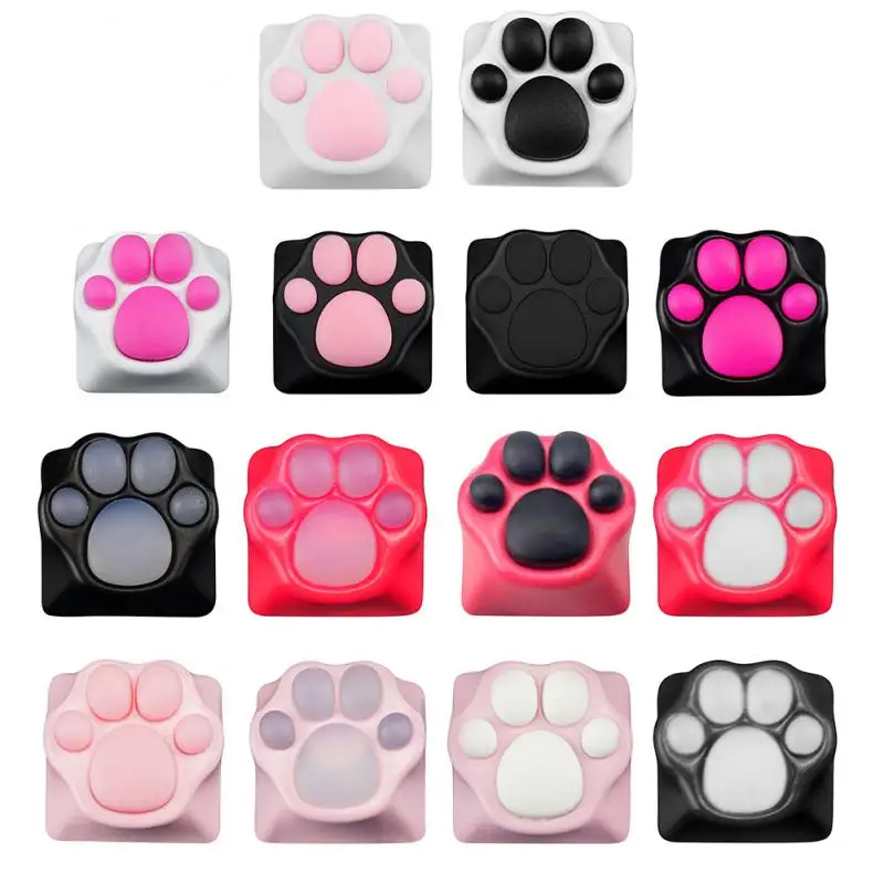 Silicone Kitty Paw Artisan Paws Pad keyCaps For cherry MX Switches Personality Soft Feel Cat keycap