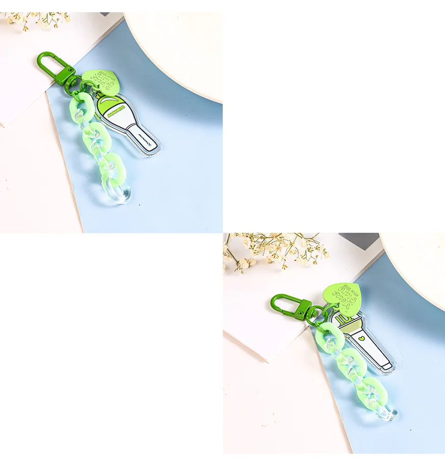 MAMAMOO TWICE IU Creative Chain Light Stick Heart Shaped Keychain Three Piece Set Pendant Accessories For Fans Gifts Collectible