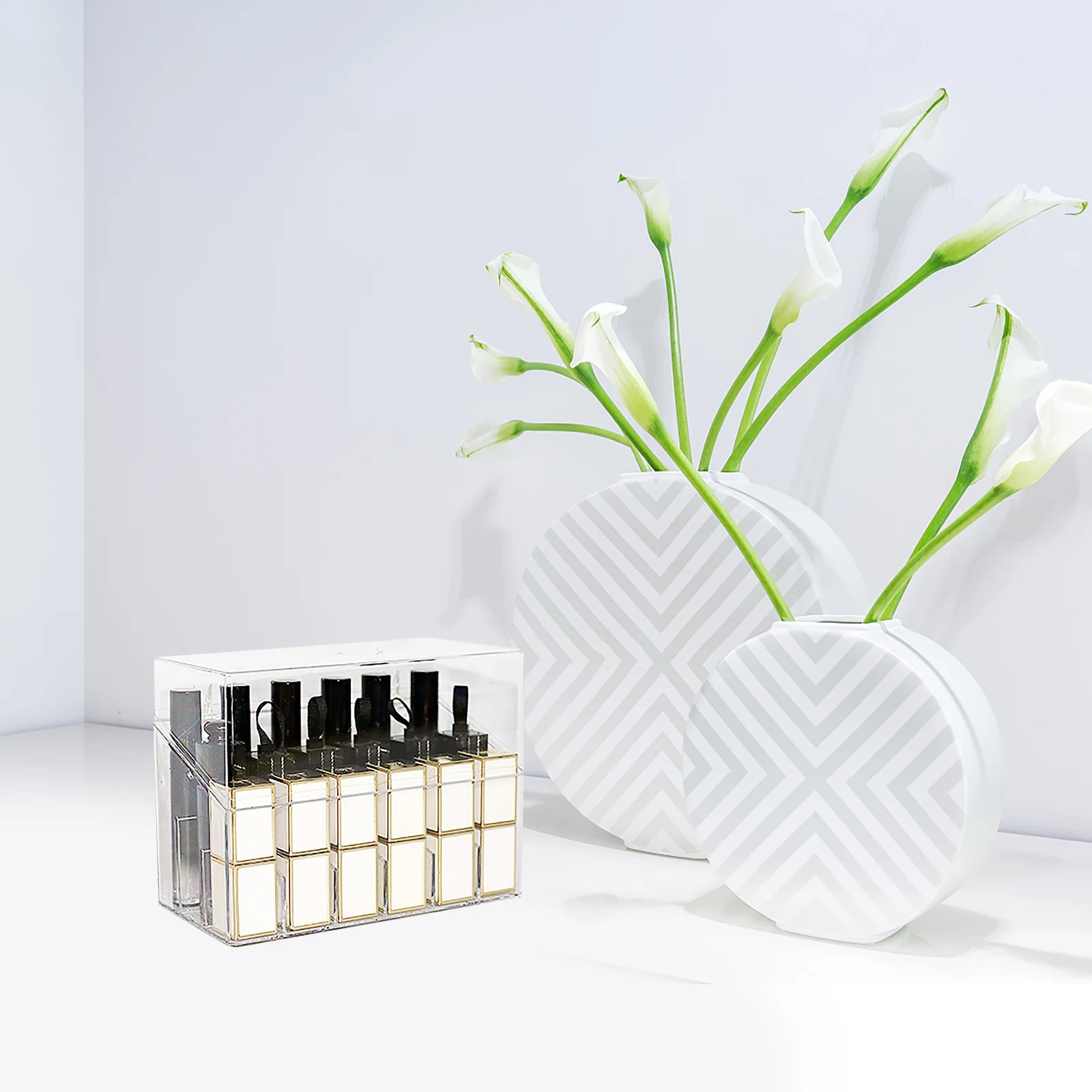 

Beavorty Storage Box Nail Organizer Acrylic Powder Jewelry Tray Makeup Drawer Stand Lip Gloss Holder Plastic Organizers