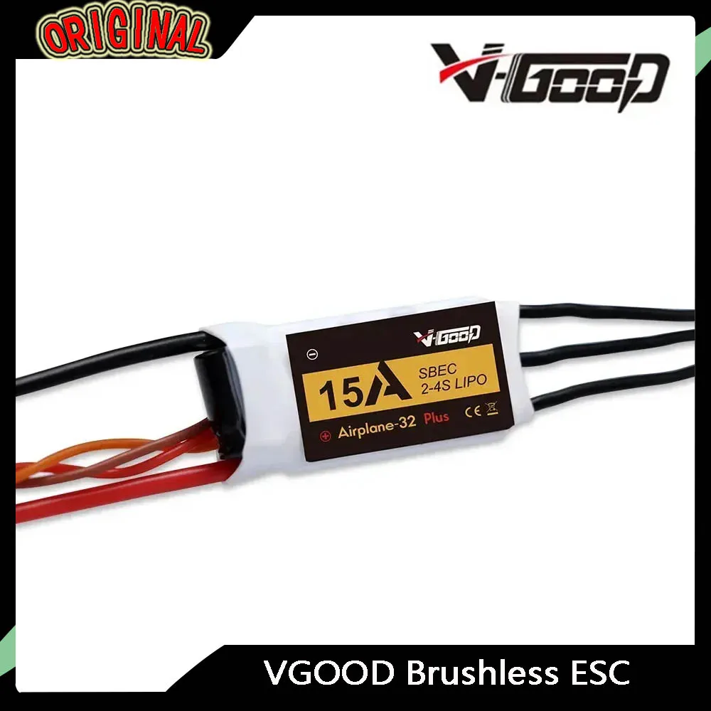 

VGOOD 32-Bit Brushless ESC - 2S, 6A-120A Continuous Current, 1.5A SBEC, High-Efficiency for RC Fixed-Wing/Drones