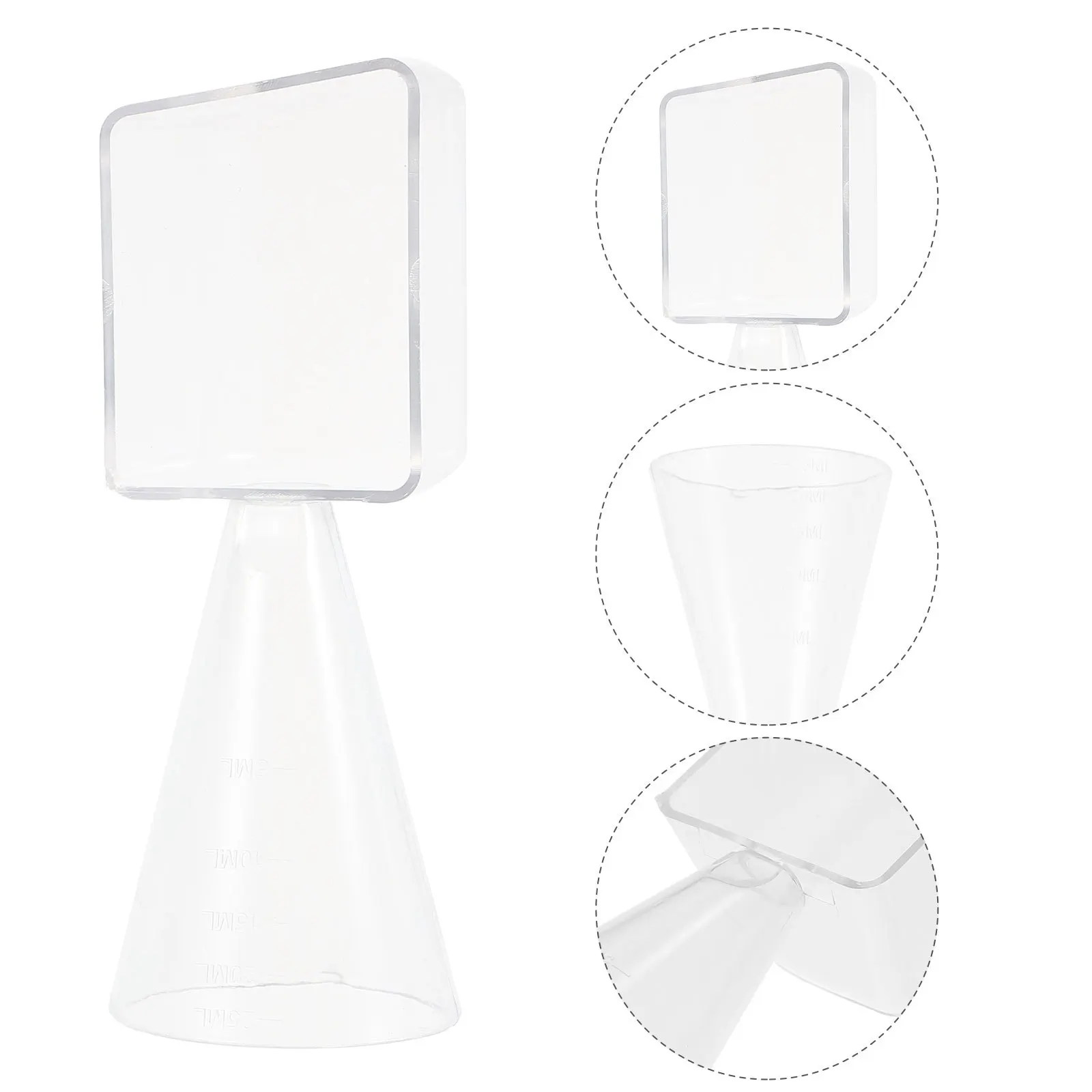 

5Pcs Measuring Spoon Plastic Transparent Hair Dye Cups Graduated Scale Easy Read Hair Color Mixing Cups Measuring Cup