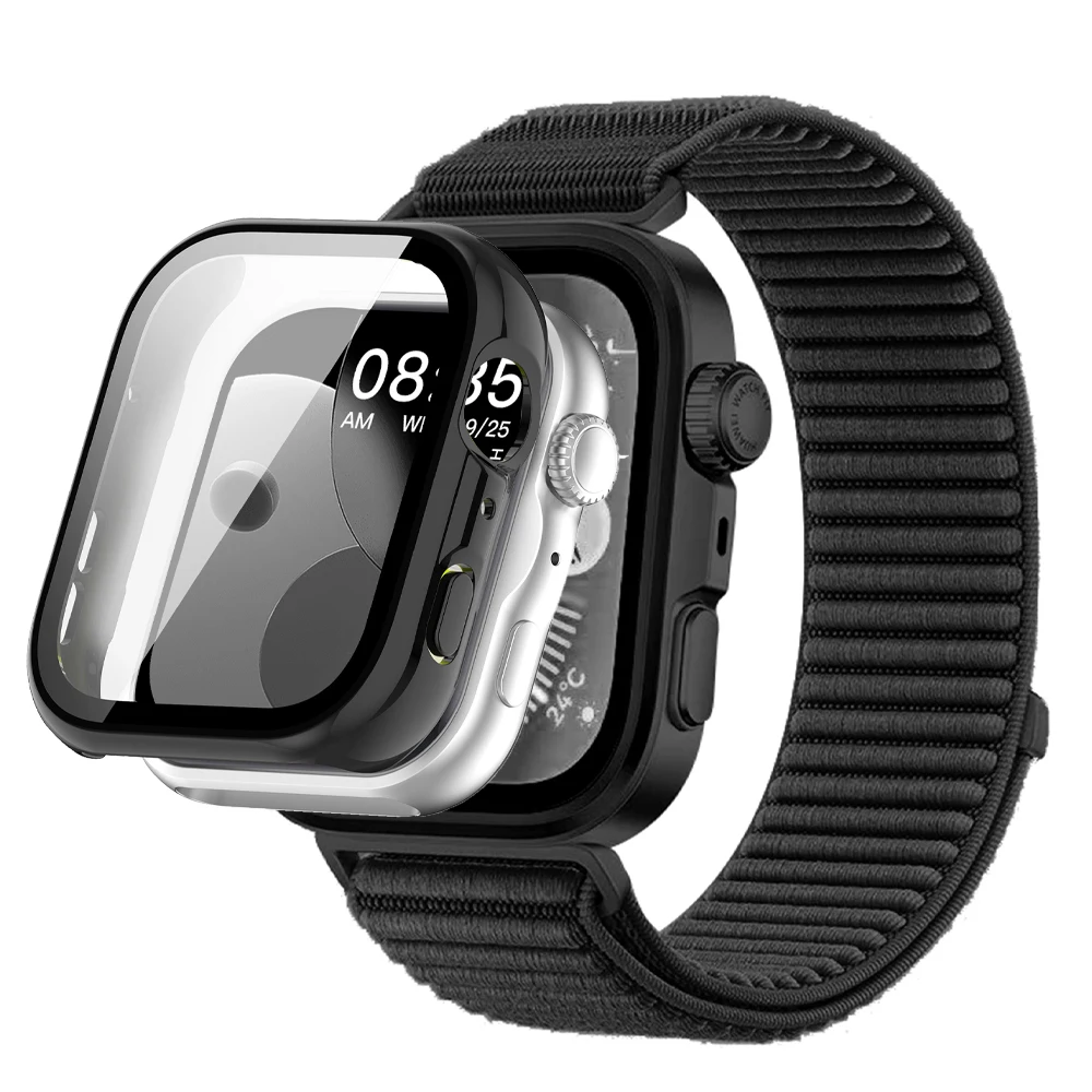 Hot Sale Nylon Strap+PC Case for Huawei Watch Fit 5 Pro Official Nylon Strap for Huawei Watch Fit 5 Tempered Glass,Hard PC Case