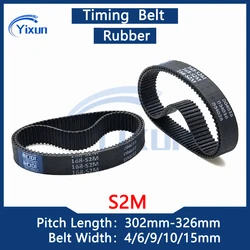 S2M Timing Belt Length 302 304 306 308 310 312 314 316 320 322 324 326mm Width 4/6/9/10/15mm Pitch 2mm Tooth Belt S2M Drive Belt